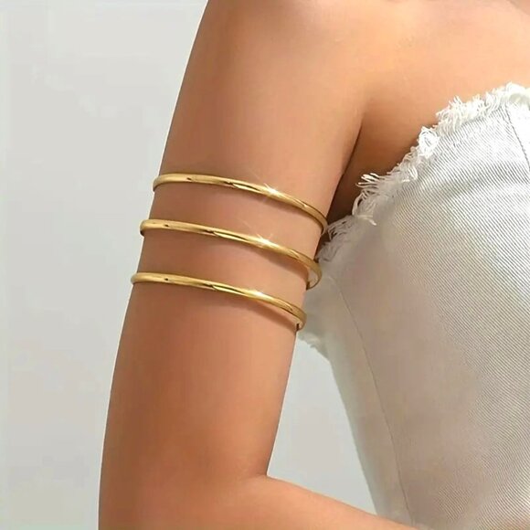 Upper Arm Cuff Bracelet Boho Hippie Greek Armlet Simple Goddess Sexy Egyptian - Picture 2 of 4